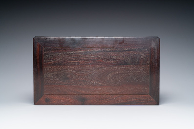 Three Chinese zitan wooden stands, 19/20th C.