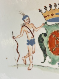A massive and rare Chinese armorial dish with the arms of Sioc'han de Kersabiec, Kangxi, ca. 1715