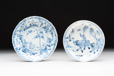 Eight Chinese blue and white shipwreck wares, 17/18th C.