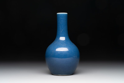 Four Chinese sacrificial blue-glazed wares, Qianlong mark, 18/19th C.