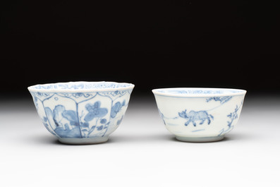 Eight Chinese blue and white shipwreck wares, 17/18th C.