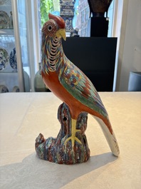 A pair of famille rose-style models of pheasants, Samson, Paris, 19th C.