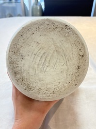 A Chinese blue and white vase with floral design, Transitional period
