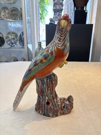 A pair of famille rose-style models of pheasants, Samson, Paris, 19th C.