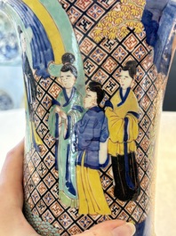 A Chinese wucai 'gu' vase with 'Guo Ziyi 郭子儀', Wanli mark, 19th C.
