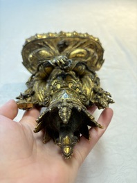 An extremely rare and fine Chinese gilt-bronze Buddha, inscribed 大明正統己未金川比丘昌靜捐資命工造, Zhengtong mark and of the period, dated 1439