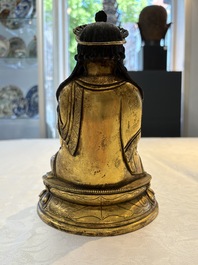 A fine Chinese gilt-bronze Bodhisattva, 18/19th C.