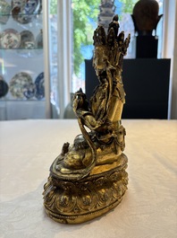 An extremely rare and fine Chinese gilt-bronze Buddha, inscribed 大明正統己未金川比丘昌靜捐資命工造, Zhengtong mark and of the period, dated 1439