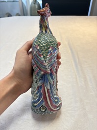 A Chinese famille rose model of a phoenix, 19th C.