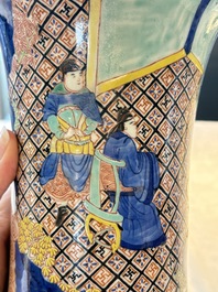 A Chinese wucai 'gu' vase with 'Guo Ziyi 郭子儀', Wanli mark, 19th C.