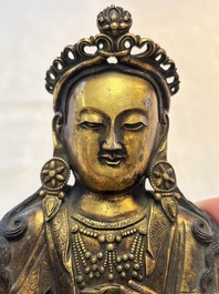 A fine Chinese gilt-bronze Bodhisattva, 18/19th C.
