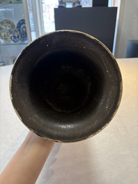 A Chinese wucai 'gu' vase with 'Guo Ziyi 郭子儀', Wanli mark, 19th C.