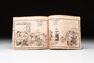 'Sketches of Confucius 聖跡圖' and 'Grand Panorama of Shanghai's Famous Courtesans 增廣海上名花月影大觀', Republic