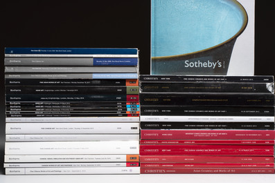A collection of 38 Christies, Bonhams and Sotheby's auction catalogues on Chinese and Asian art, 2002-2021