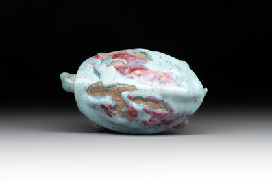 A Chinese jun-type purple-splashed model of a turtle, 17/18th C.