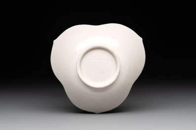 A Chinese 'ding' lobed dish, Guan 官 mark, Song or later