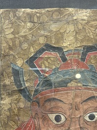 Vietnamese school: 'Two Portraits of Taoist Shamans Dao', ink and colour on parchment, 18/19th C.