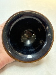 Three Chinese Jian 'hare fur' tea bowls, Song/Yuan