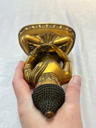 A fine Sino-Tibetan gilt-bronze figure of Buddha Shakyamuni, 17th C.