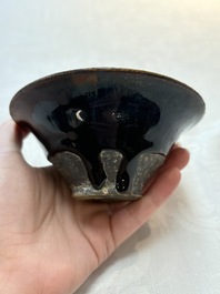 Three Chinese Jian 'hare fur' tea bowls, Song/Yuan