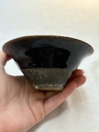 Three Chinese Jian 'hare fur' tea bowls, Song/Yuan