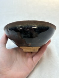 Three Chinese Jian 'hare fur' tea bowls, Song/Yuan