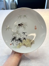 Five Chinese polychrome plates, signed Zou Furen 邹甫仁, dated 1989