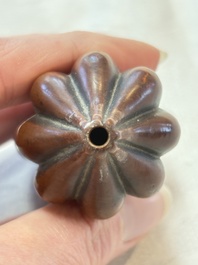 A Chinese blue and white double-gourd snuff bottle and a huali snuff bottle, Xuande and Qianlong mark, 18th C.