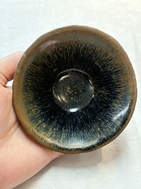 Three Chinese Jian 'hare fur' tea bowls, Song/Yuan