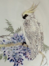 Five Chinese polychrome plates, signed Zou Furen 邹甫仁, dated 1989