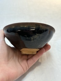 Three Chinese Jian 'hare fur' tea bowls, Song/Yuan