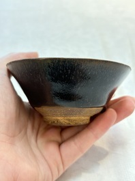 Three Chinese Jian 'hare fur' tea bowls, Song/Yuan