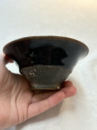Three Chinese Jian 'hare fur' tea bowls, Song/Yuan