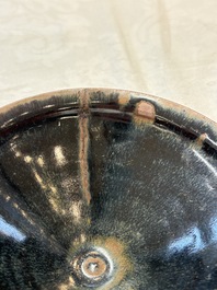 Three Chinese Jian 'hare fur' tea bowls, Song/Yuan