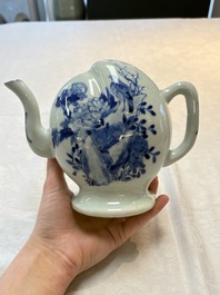 A Chinese wucai covered box, a blue and white ewer, a famille rose covered box and a plate, Wanli, Kangxi and Guangxu mark, 19/20th C.