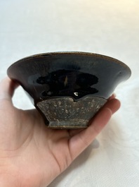 Three Chinese Jian 'hare fur' tea bowls, Song/Yuan