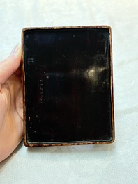 A Chinese wucai covered box, a blue and white ewer, a famille rose covered box and a plate, Wanli, Kangxi and Guangxu mark, 19/20th C.