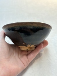 Three Chinese Jian 'hare fur' tea bowls, Song/Yuan