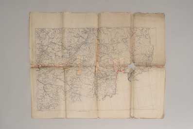 Nine maps of gold mines in Northern-China (Manchukuo), Korea and Russia, dated 1901, 1922-24