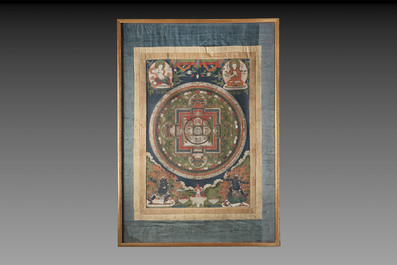 Two Tibetan thangkas, 19th C.