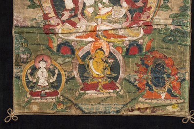 Two Tibetan thangkas, 19th C.