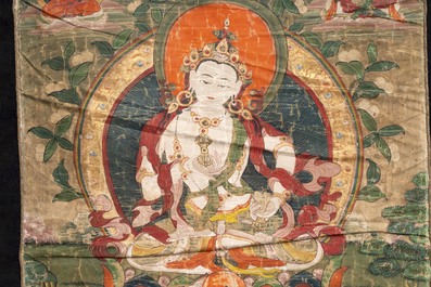 Two Tibetan thangkas, 19th C.