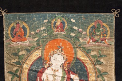 Two Tibetan thangkas, 19th C.