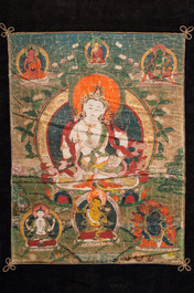 Two Tibetan thangkas, 19th C.