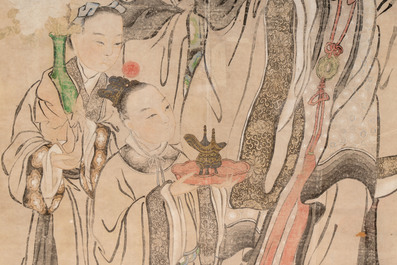Zhang Liangyu 張良玉: 'Jia Guan Jin Jue 加官進爵', ink and colour on paper