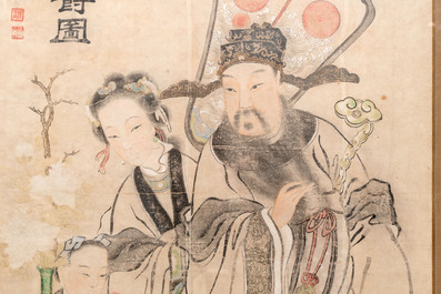 Zhang Liangyu 張良玉: 'Jia Guan Jin Jue 加官進爵', ink and colour on paper