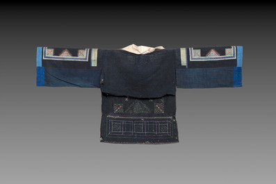 Three Chinese 'Miao' jackets and a pocket, 20th C.