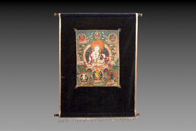 Two Tibetan thangkas, 19th C.
