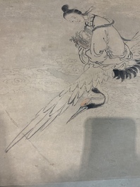 Zhang Pu 章辅 (Qing): 'Yang Jingzhen 楊敬真', ink and colour on paper, Qing