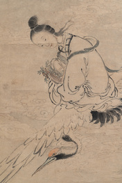Zhang Pu 章辅 (Qing): 'Yang Jingzhen 楊敬真', ink and colour on paper, Qing